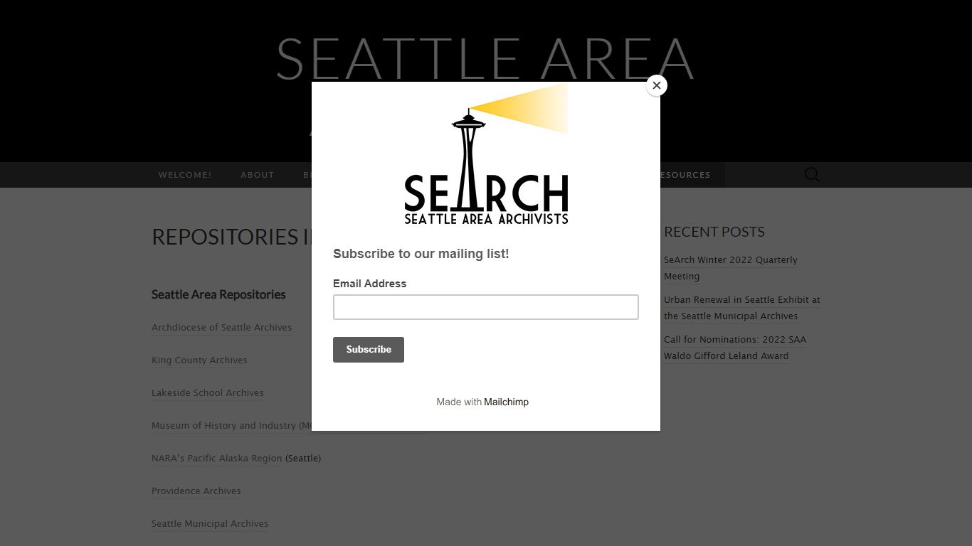 Repositories in Washington State | Seattle Area Archivists